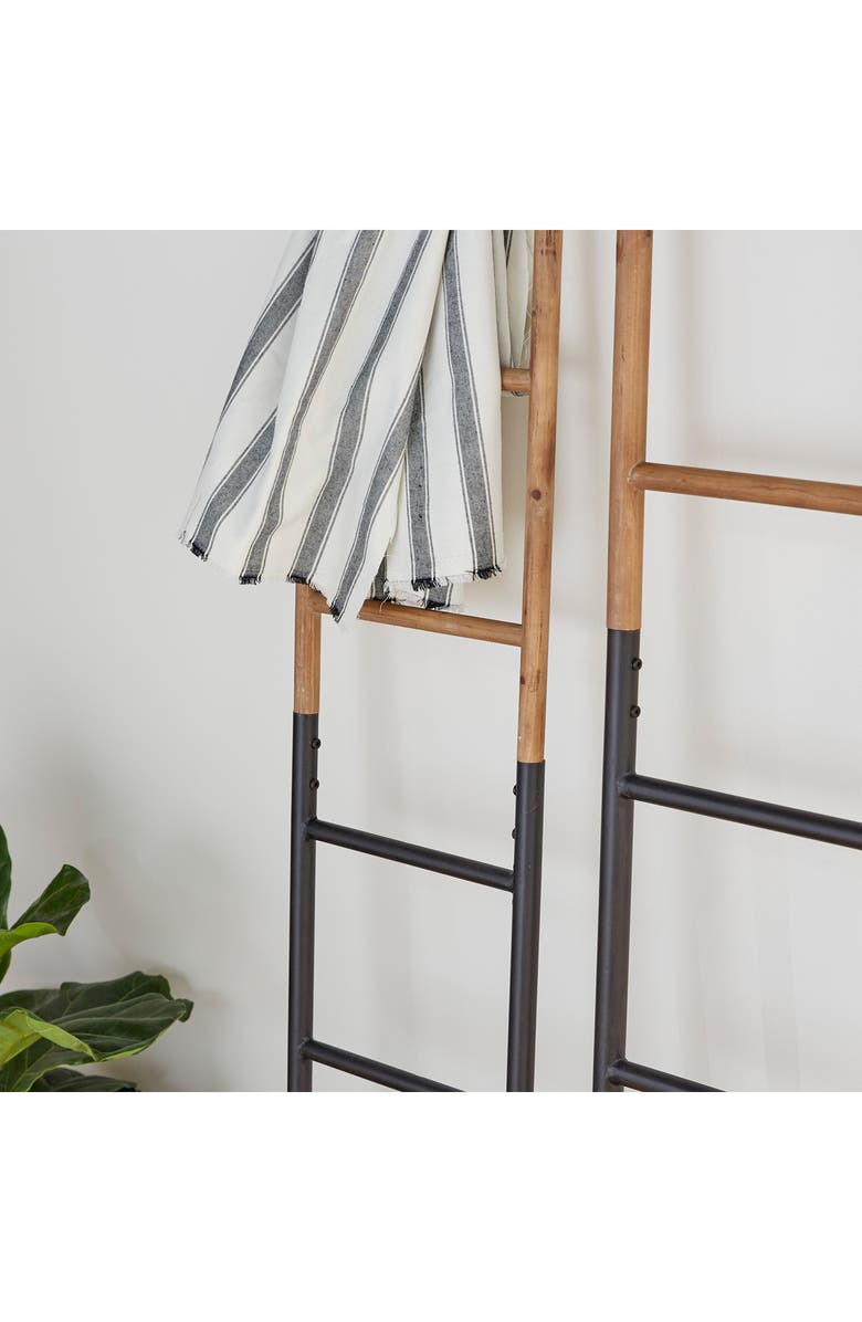 GINGER BIRCH STUDIO Brown Metal Industrial Ladder - Set of 2, Alternate, color, Brown