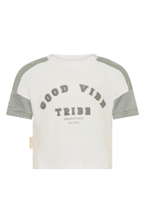 Colorblock Stretch Cotton Mesh T-Shirt (Baby)