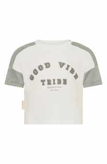 Colorblock Stretch Cotton Mesh T-Shirt