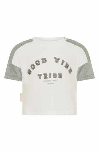 Colorblock Stretch Cotton Mesh T-Shirt