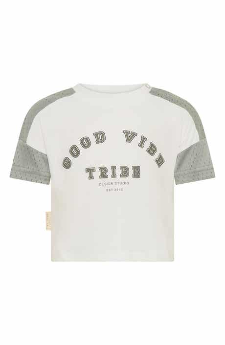 Colorblock Stretch Cotton Mesh T-Shirt