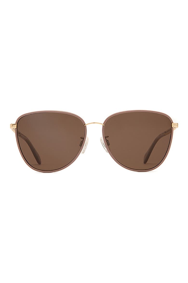 Leahi 59mm Nose Pads Polarized Round Sunglasses, Main, color, TUSCAN ROSE CHAIN TEMPLE