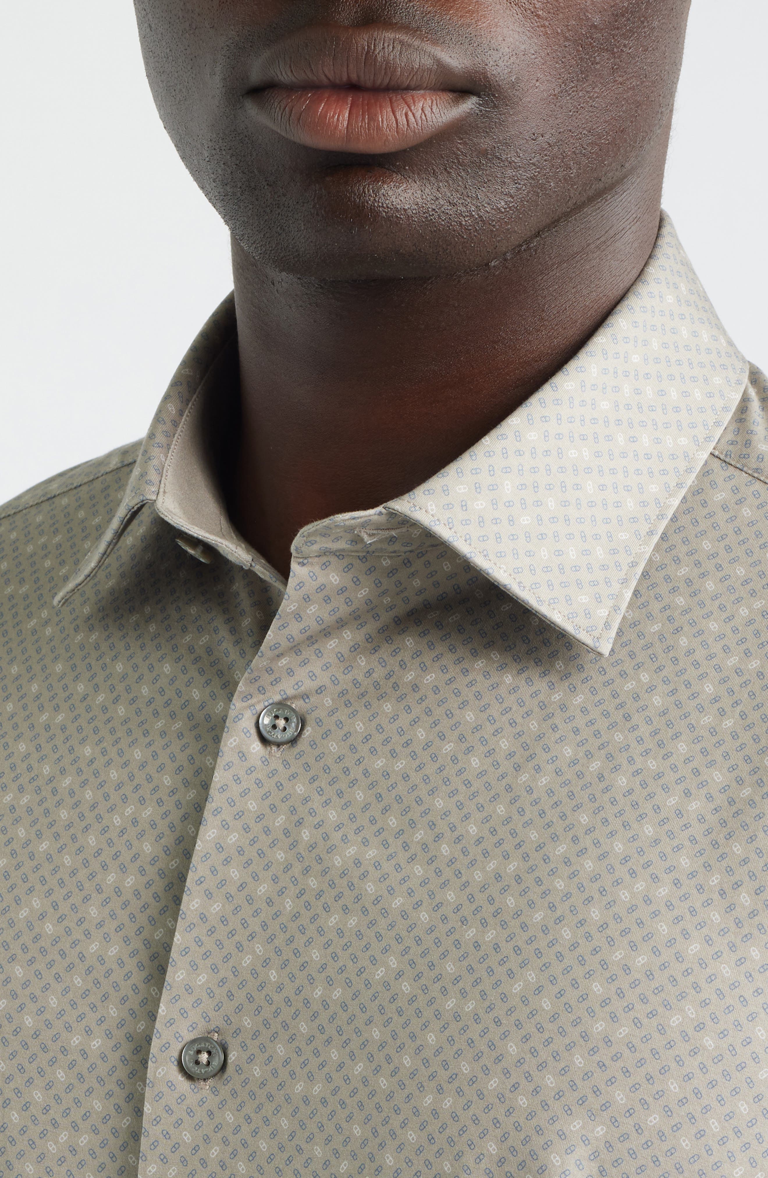 Jimmy OoohCotton Geo Print Button-Up Shirt - image 4