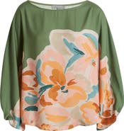 Wit & Wisdom Placement Print Peasant Top