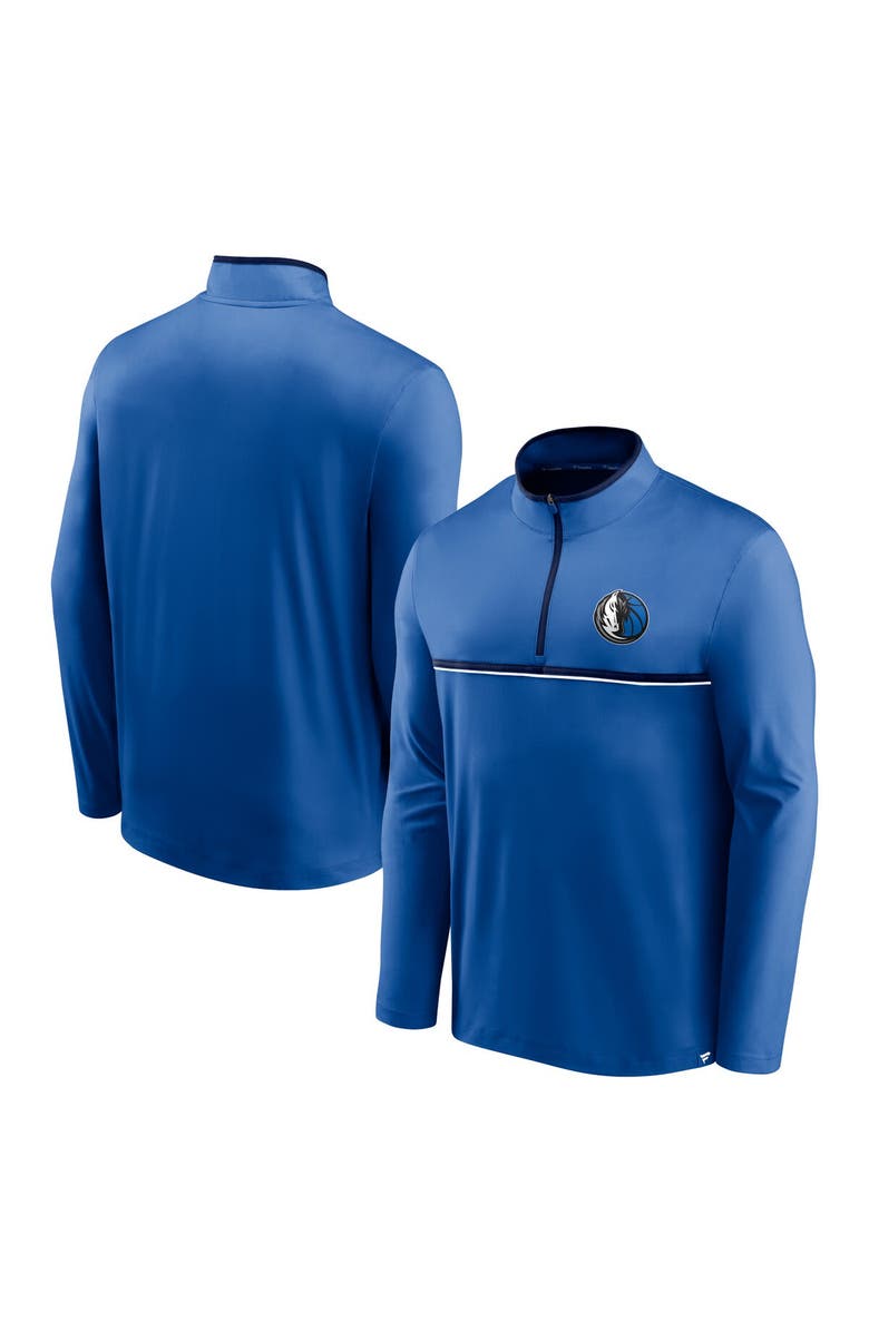 FANATICS Men's Fanatics Branded Blue Dallas Mavericks Starting Lineup Performance Quarter-Zip Jacket, Alternate, color, 