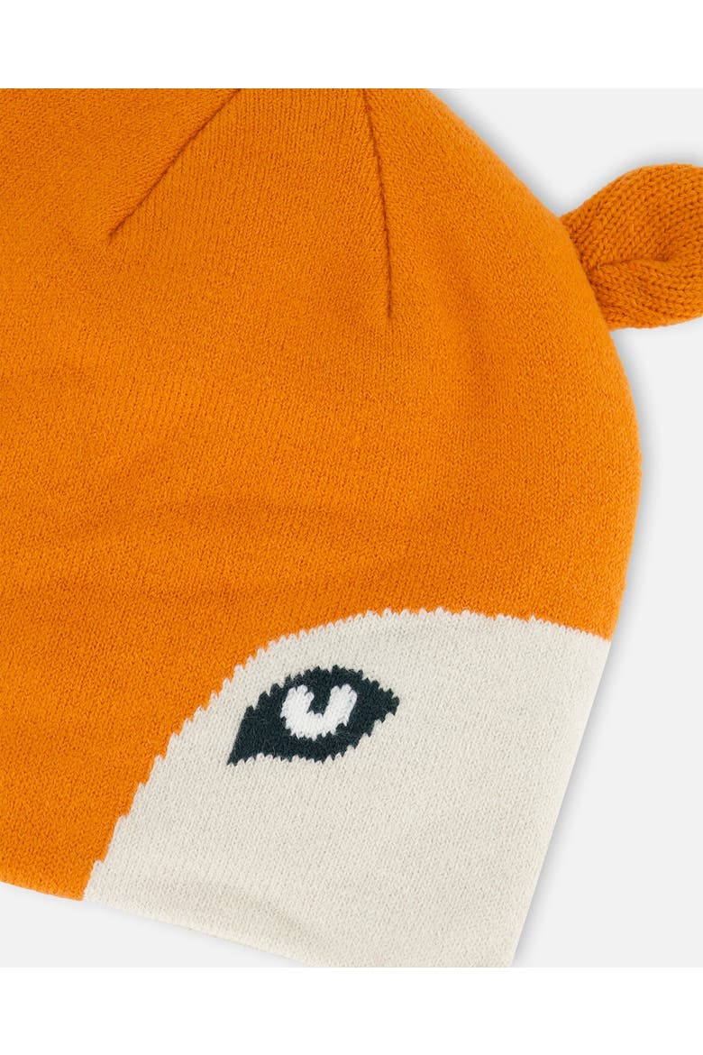Boy's Knit Hat Orange Fox Face, Alternate, color, Orange Fox