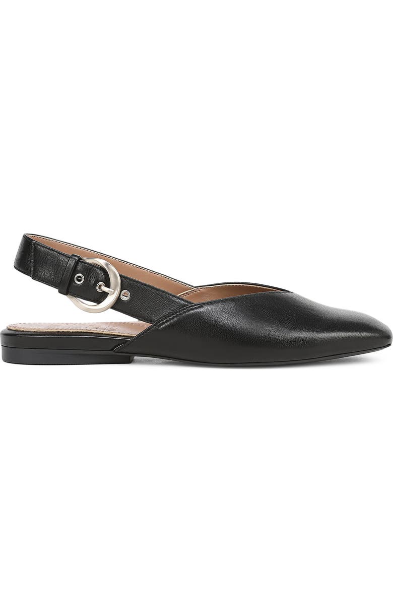Naturalizer Crystal Slingback Flat, Alternate, color, Black Leather