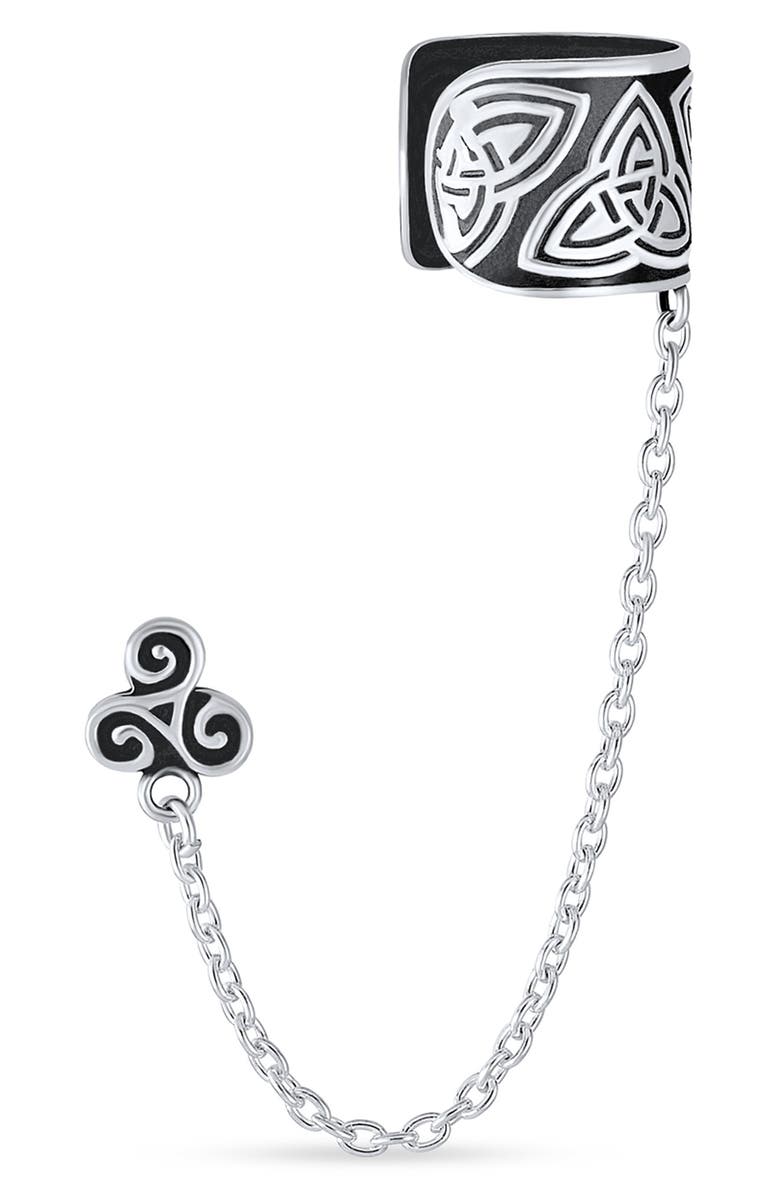 BLING JEWELRY Boho Cartilage Ear Cuff With Chain, Main, color, 