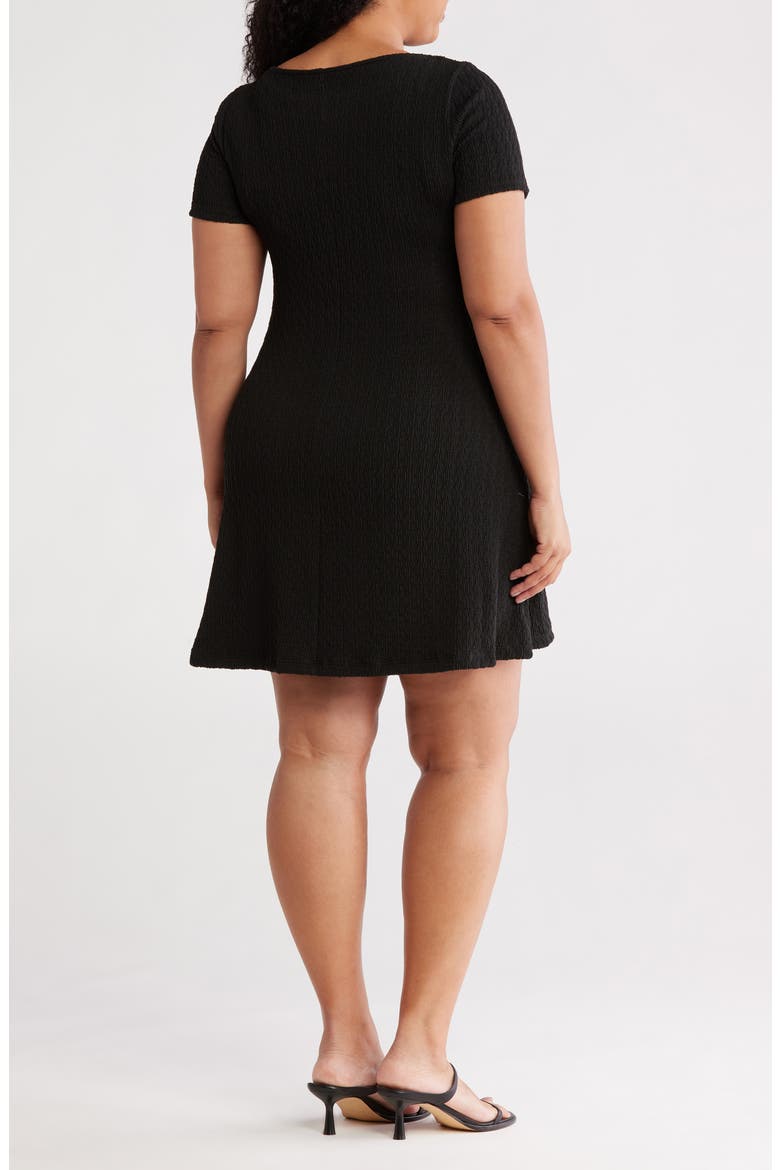 Short Sleeve Swing Dress, Alternate, color, BLACK