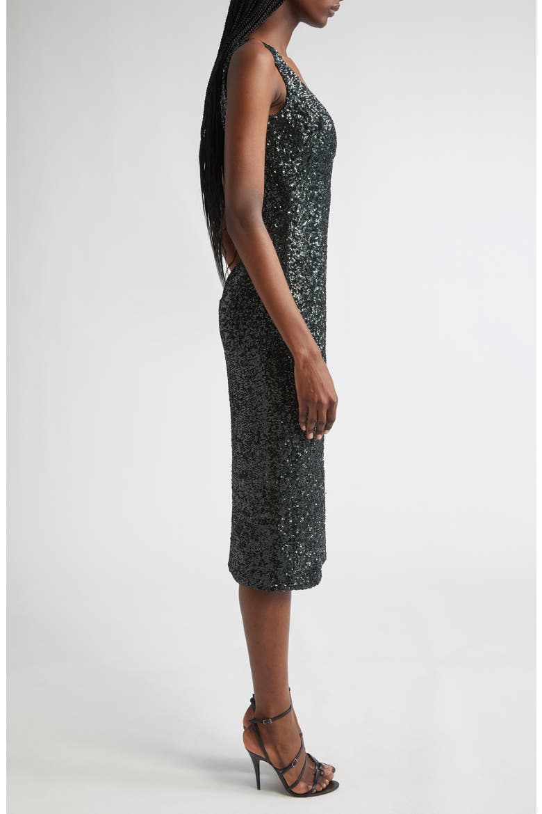 Sequin Embellished Sheath Dress, Alternate, color, BOTTLE