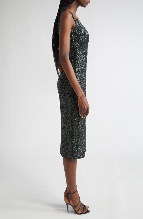 Michael Kors Collection Sequin Embellished Sheath Dress In Black