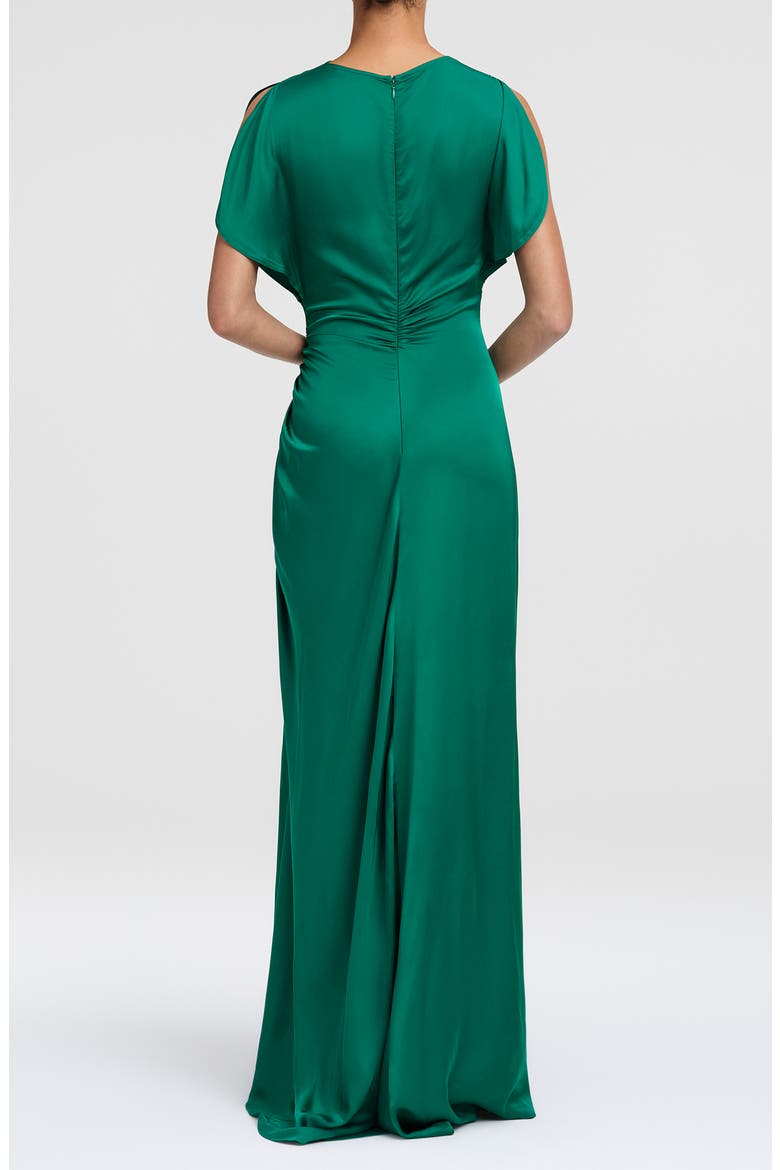 Nadia Draped Gown, Alternate, color, BRIGHT EMERALD