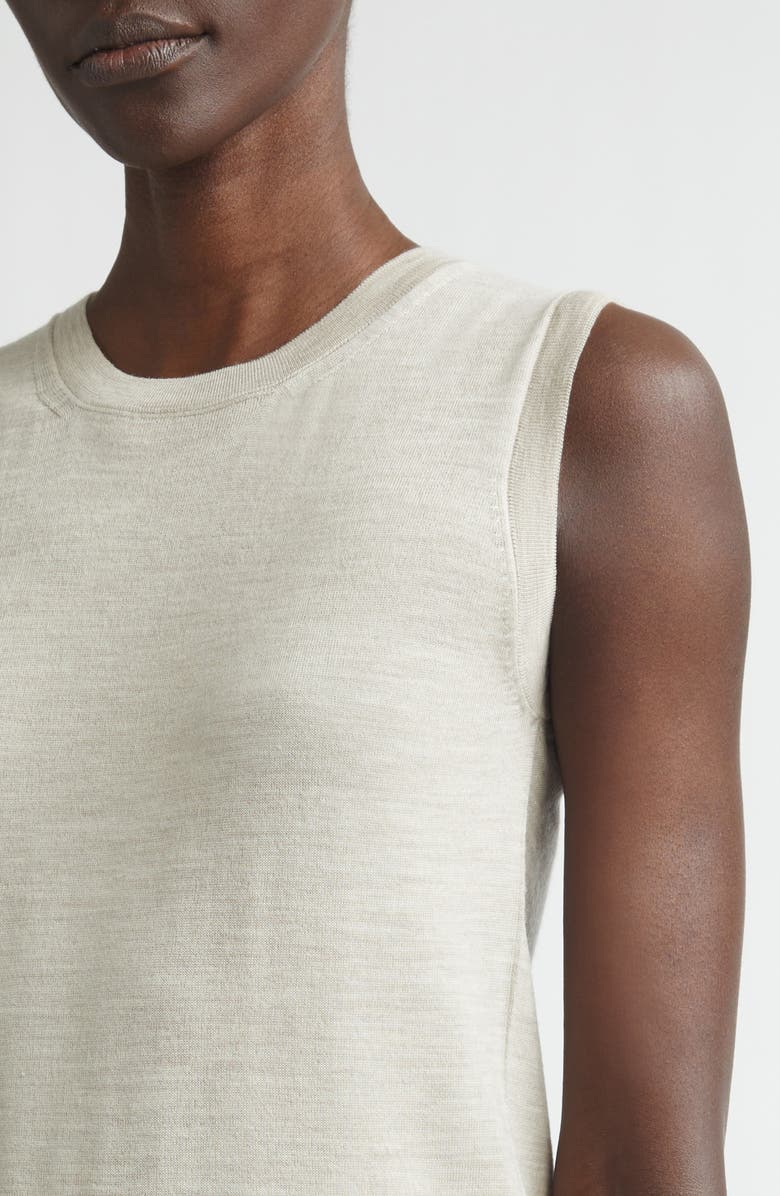 Johnstons of Elgin Brae Merino Wool & Cashmere Cardigan, Alternate, color, Natural Colourway