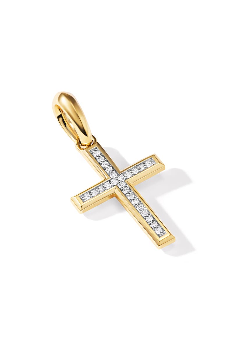 David Yurman Cross Pendant in 18K Yellow Gold with Diamonds, Alternate, color,