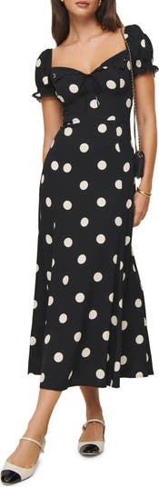 Reformation/Shyla ドット柄 ドレス ワンピース Reformation Shyla Midi Dress | Nordstrom