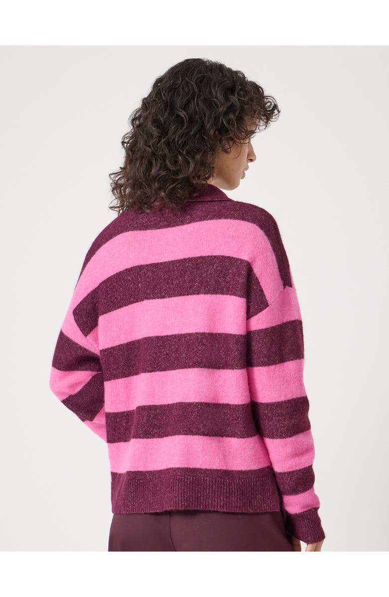 Hush Drew Wool Blend Relaxed Rugby Sweater, Alternate, color, Burgundy Purple