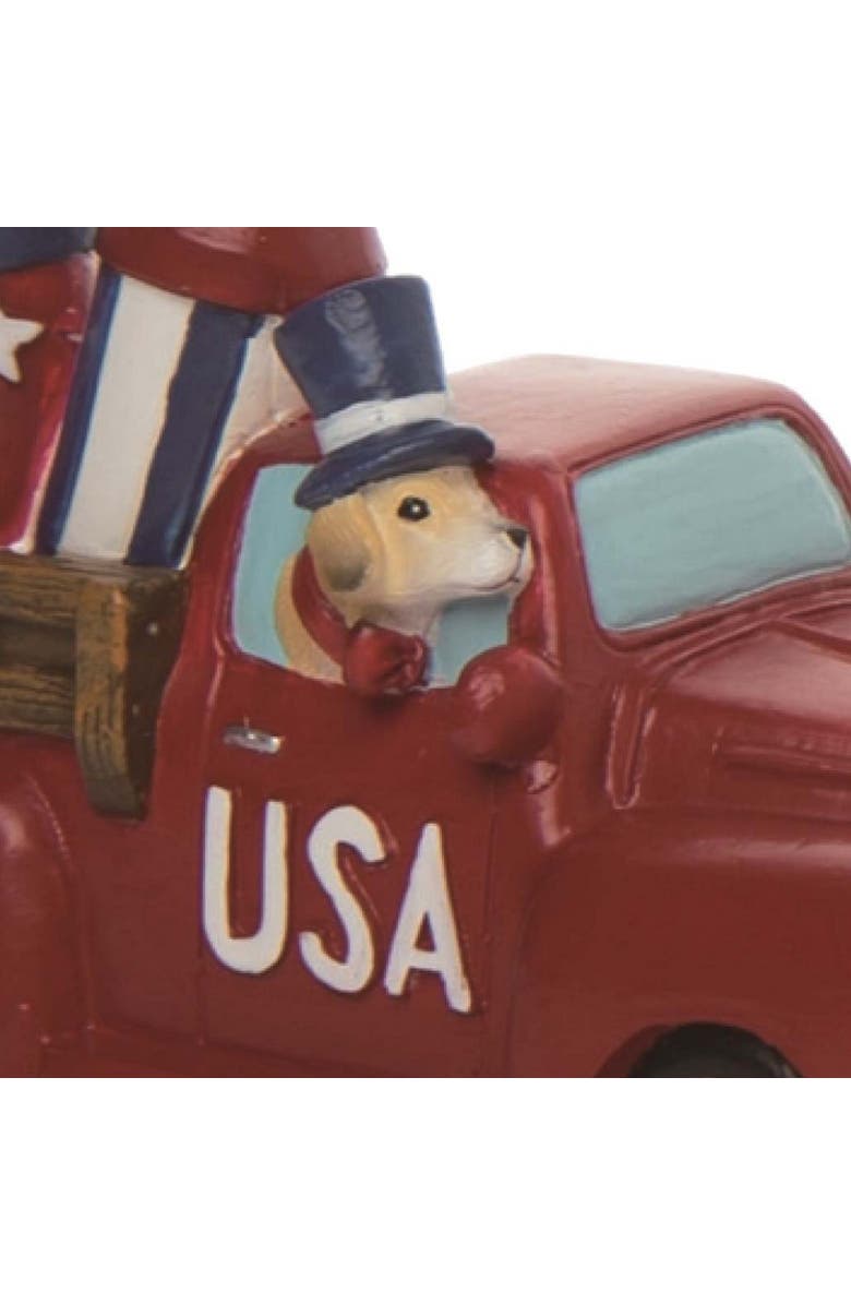 Transpac 6.25 Inch Red Patriotic Americana Vehicle Figurine for July 4th Decorative Home Decor, Alternate, color, Red