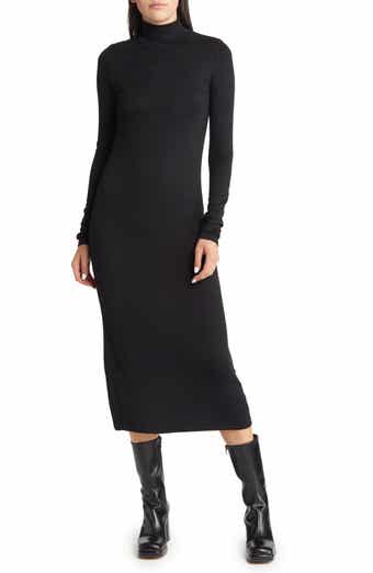 Mock Neck Long Sleeve Sweater Dress