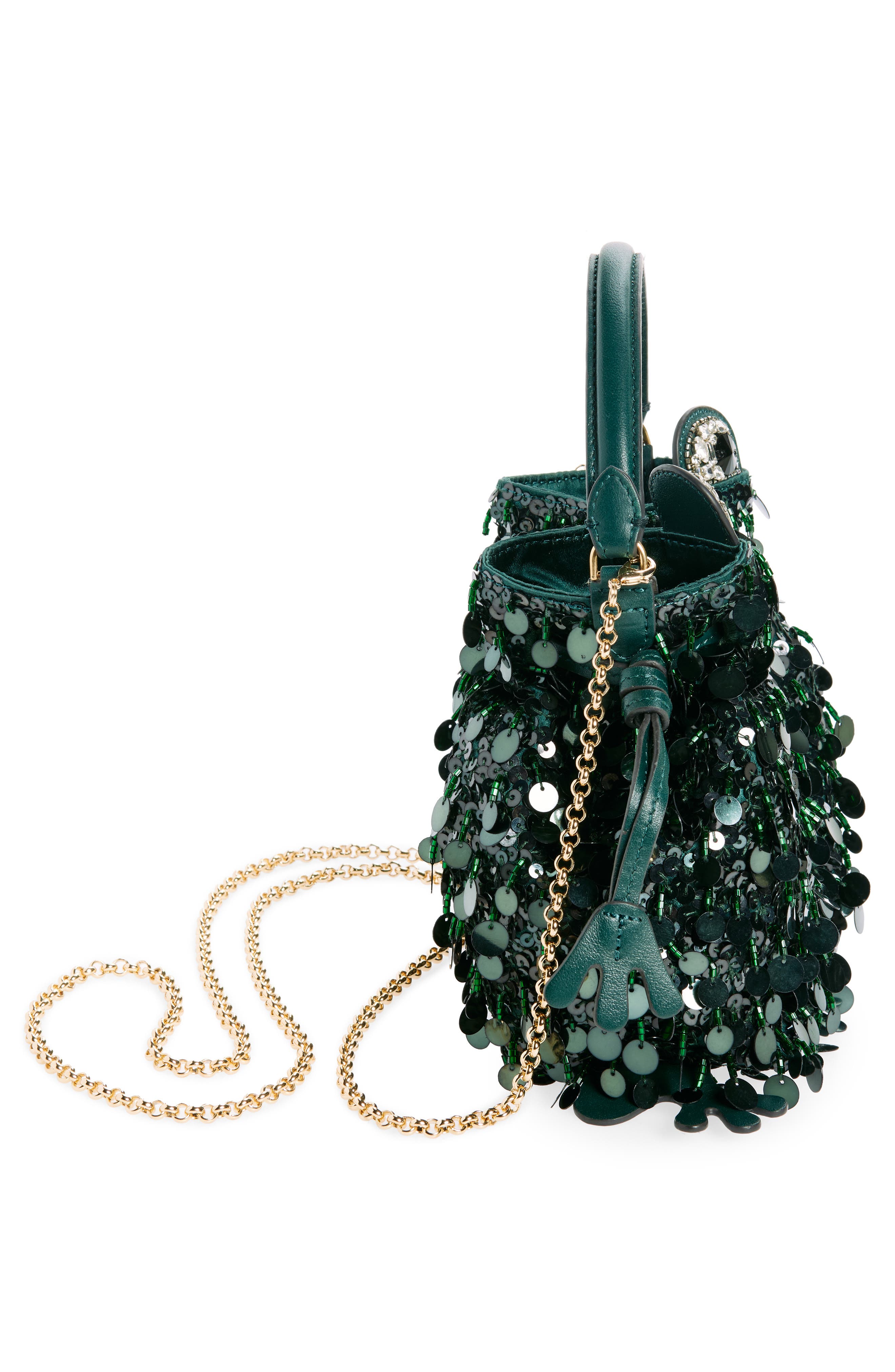 Anya Hindmarch Frog Sequin Crossbody Bag, Alternate, color, 