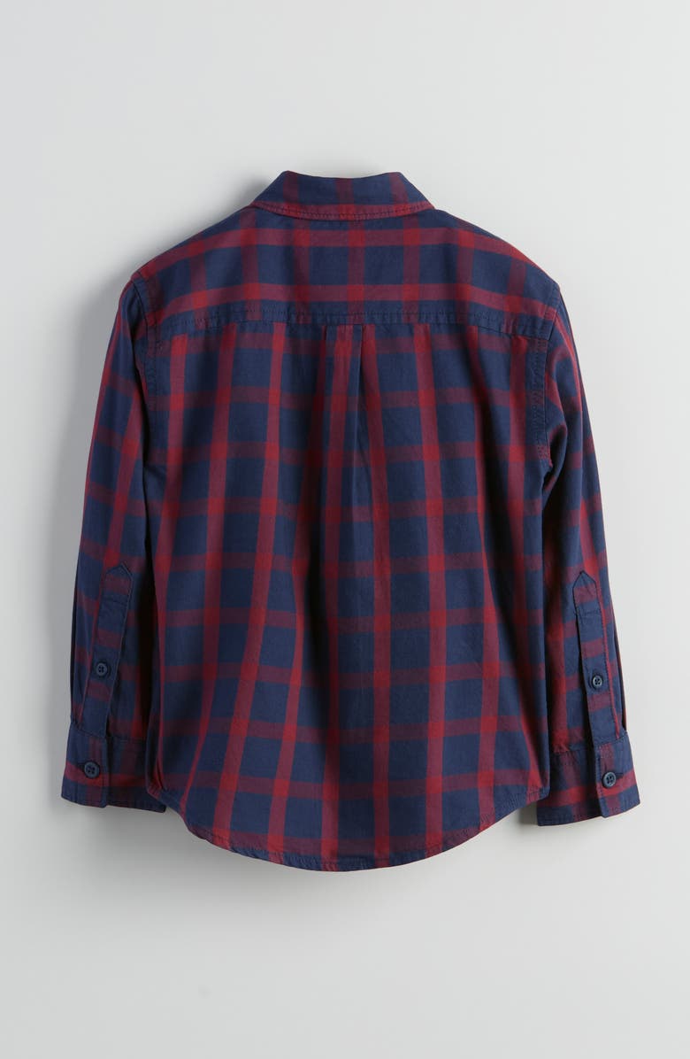 Nordstrom Kids' Plaid Button-Up Shirt, Alternate, color, Navy Peacoat Chill Plaid