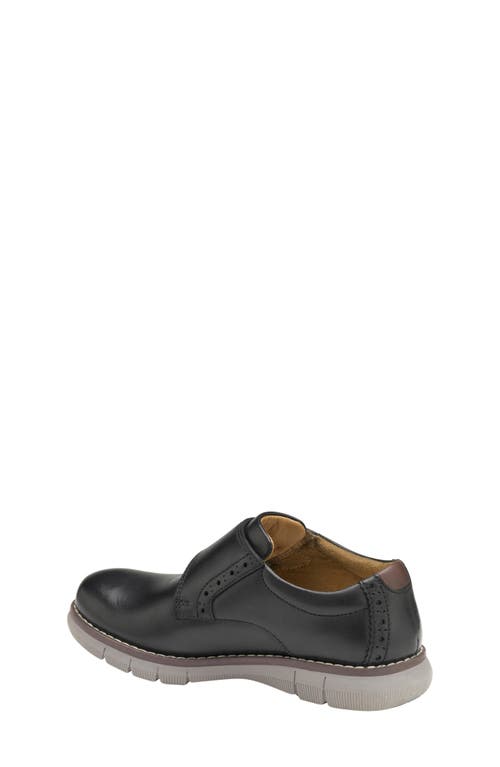 Johnston & Murphy Kids' Holden Plain Toe Monk Strap Shoe In Black Full Grain