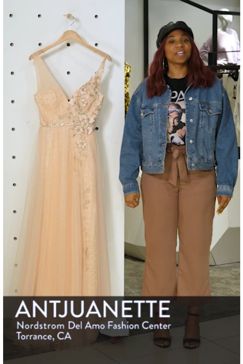 Beaded Appliqué Lace Prom Dress video