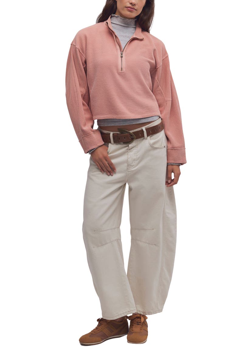 We The Free Celeste Quarter-Zip Pullover, Alternate, color, CORAL PINK