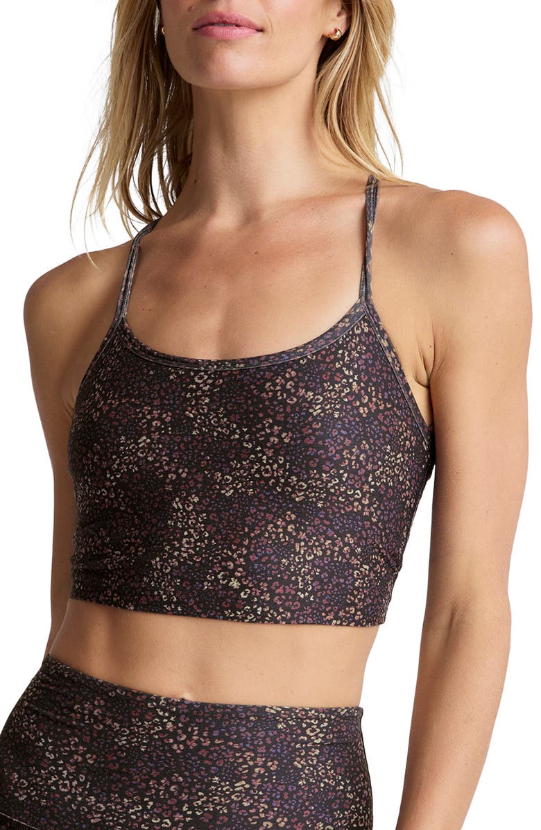 Beyond Yoga Softmark Crop Tank, Main, color, Ditsy Leopard