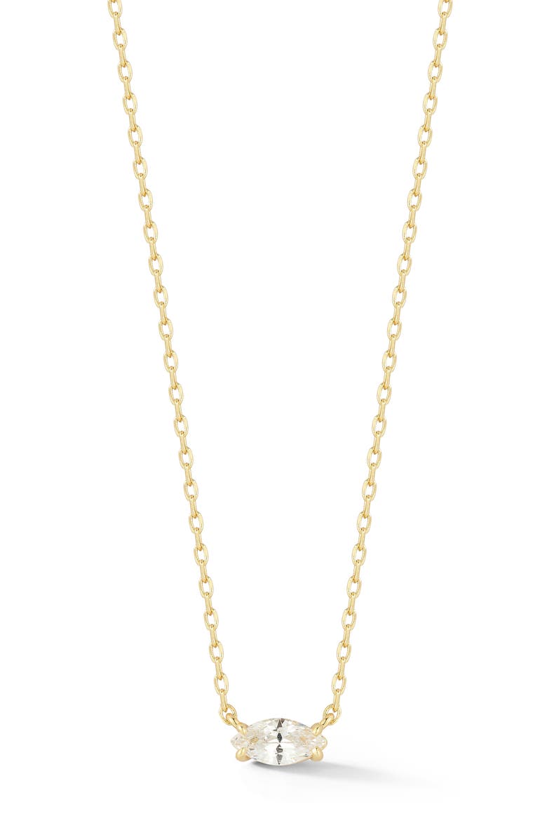 Marquise Cubic Zirconia Pendant Necklace, Main, color, GOLD