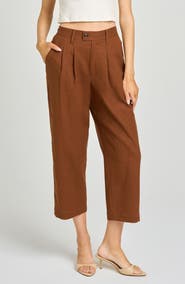 WAYF Stevie Linen Blend Crop Pants