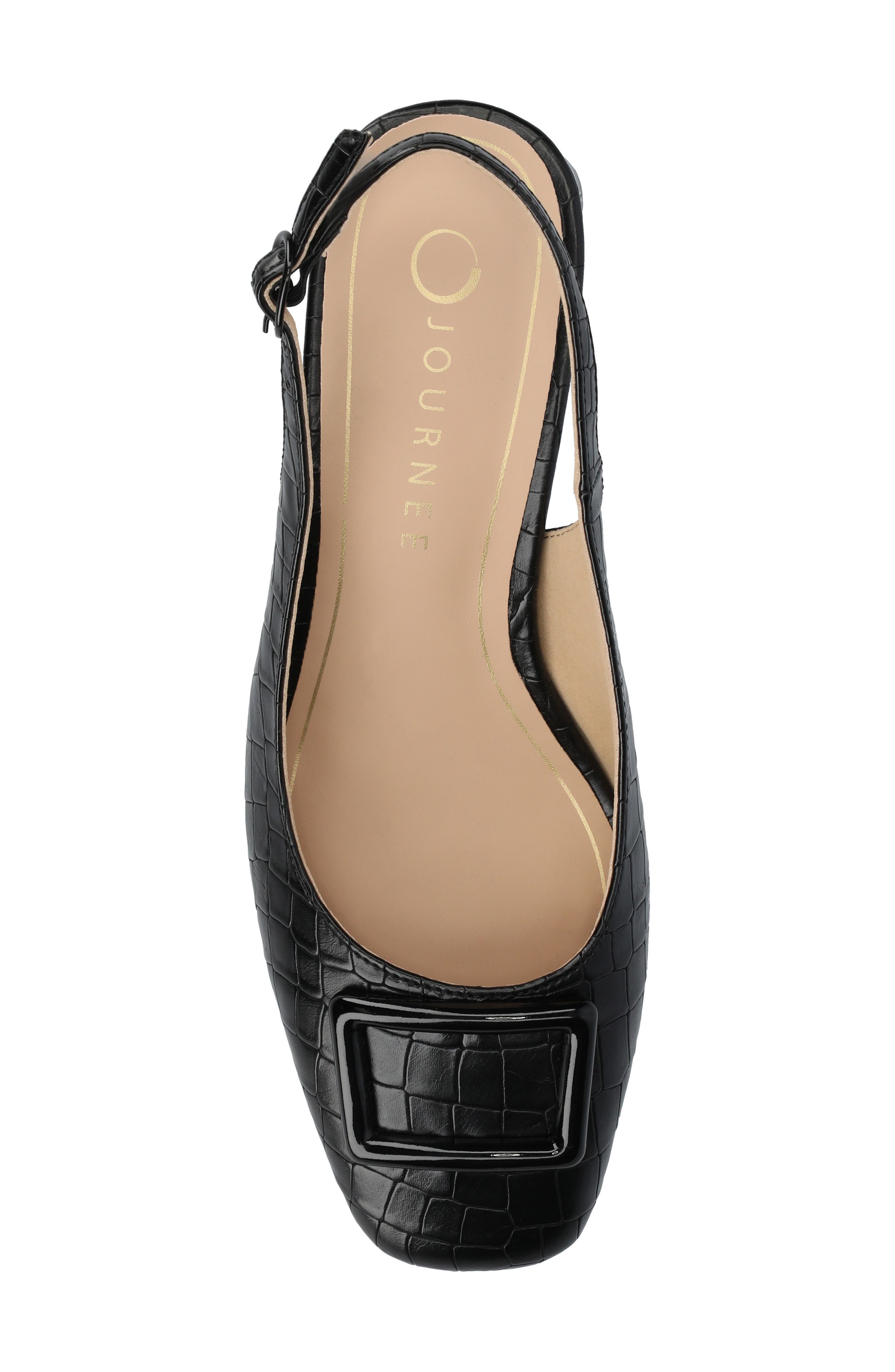 Journee Collection Everlee Slingback Pump, Alternate, color, Croco/Black