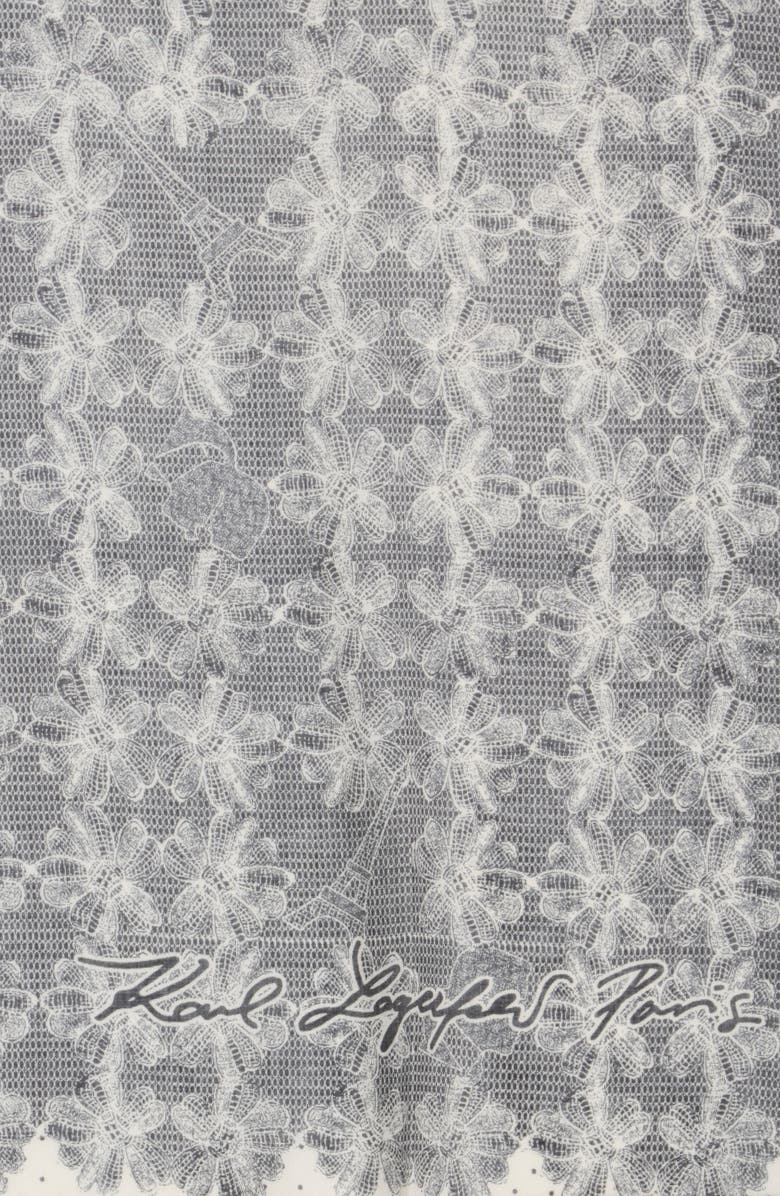 KARL LAGERFELD PARIS Lace Ditsy Square Oversize Scarf, Alternate, color, Bisque