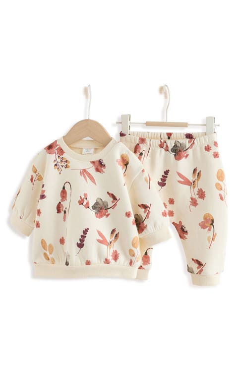 Kids' Watercolor Floral 2-Piece Sweat Set
