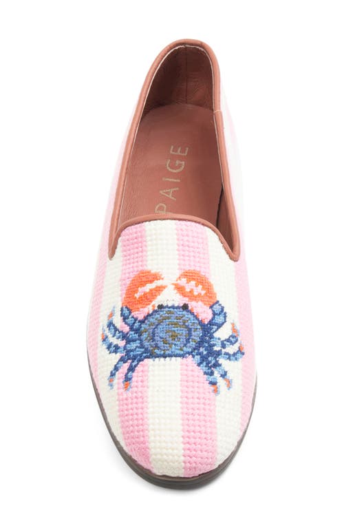 Bypaige Needlepoint Loafer In Pink/ivory Stripe