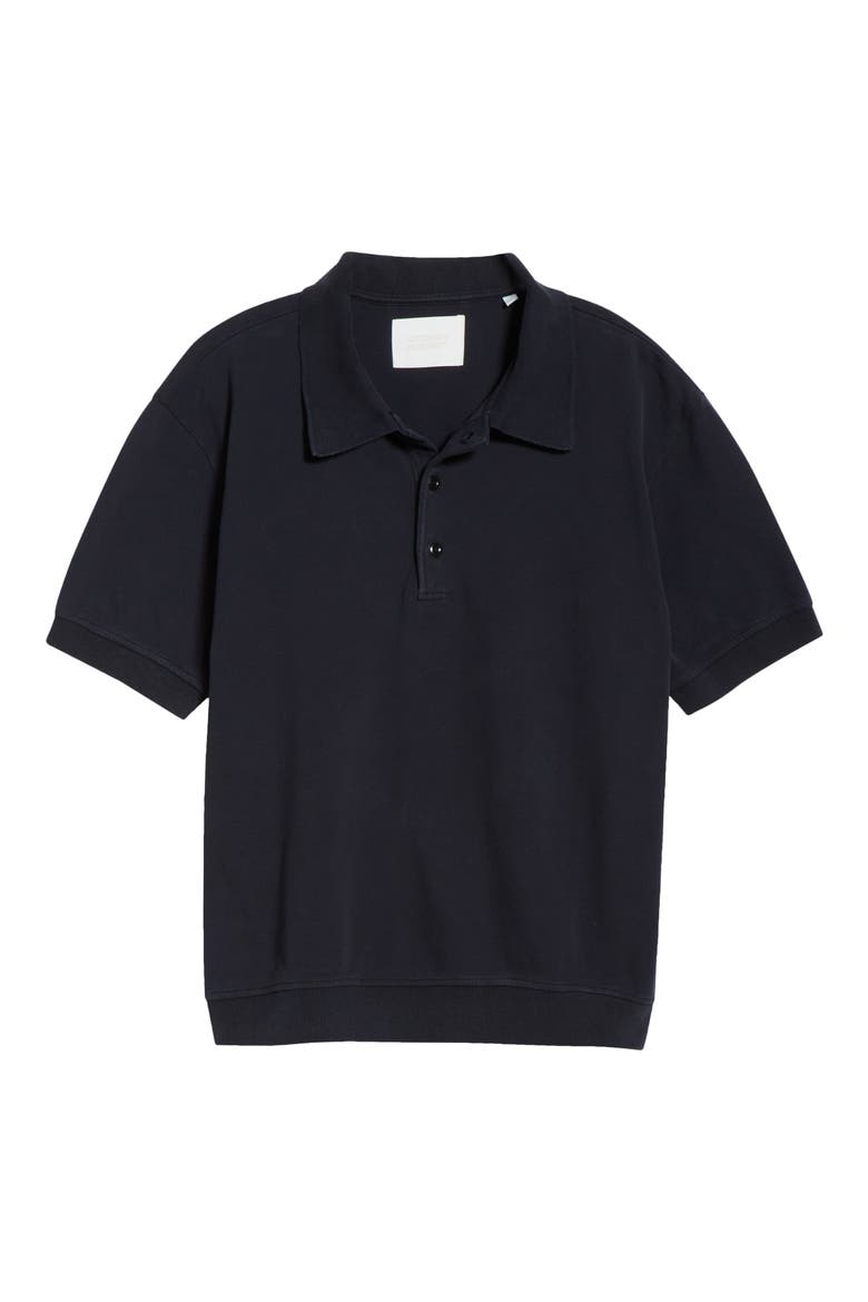 Banded Cotton Piqué Polo, Alternate, color, NAVY