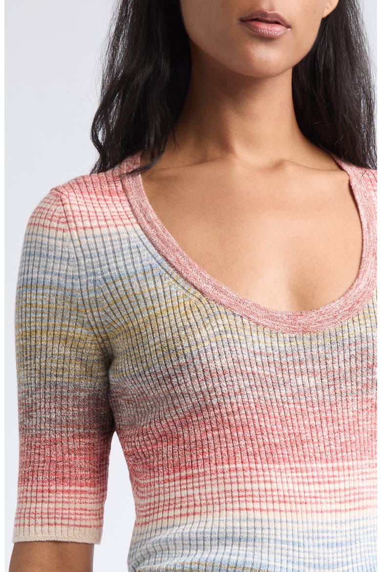 Archibald Scoop Neck Top, Alternate, color, ORANGE FLAME MUSTARD MULTI