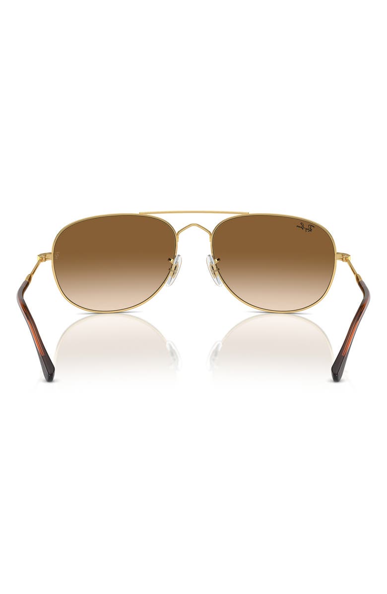 Ray-Ban Bain Bridge 60mm Gradient Pillow Aviator Sunglasses, Alternate, color, Gold Flash