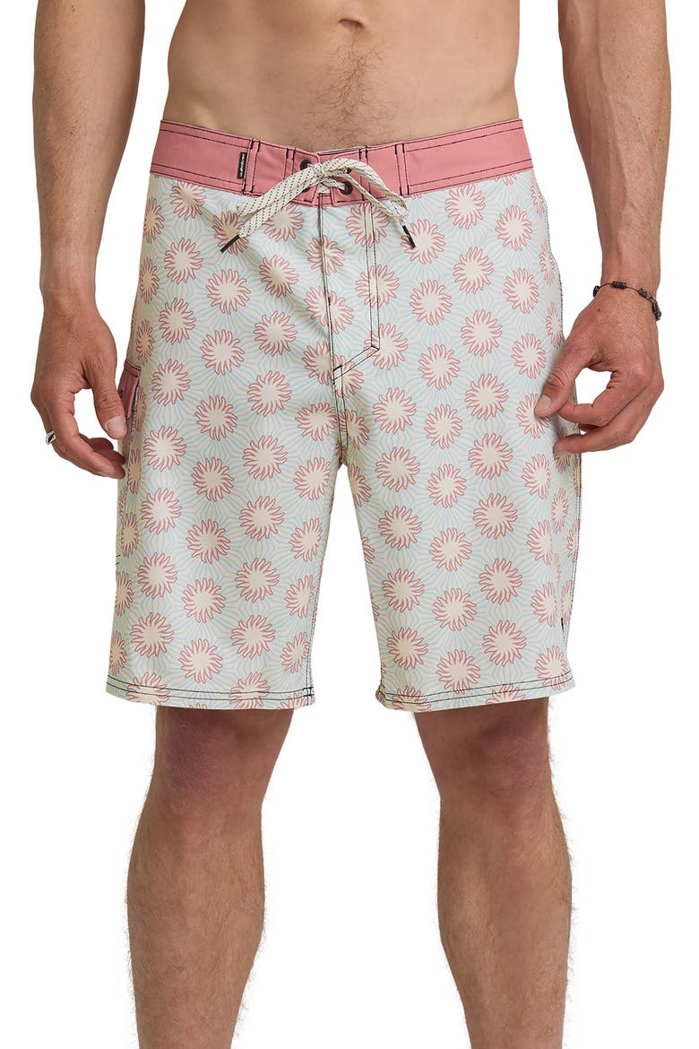 Ocean Mayhem Floral 19" Board Shorts, Main, color, BONE WHITE