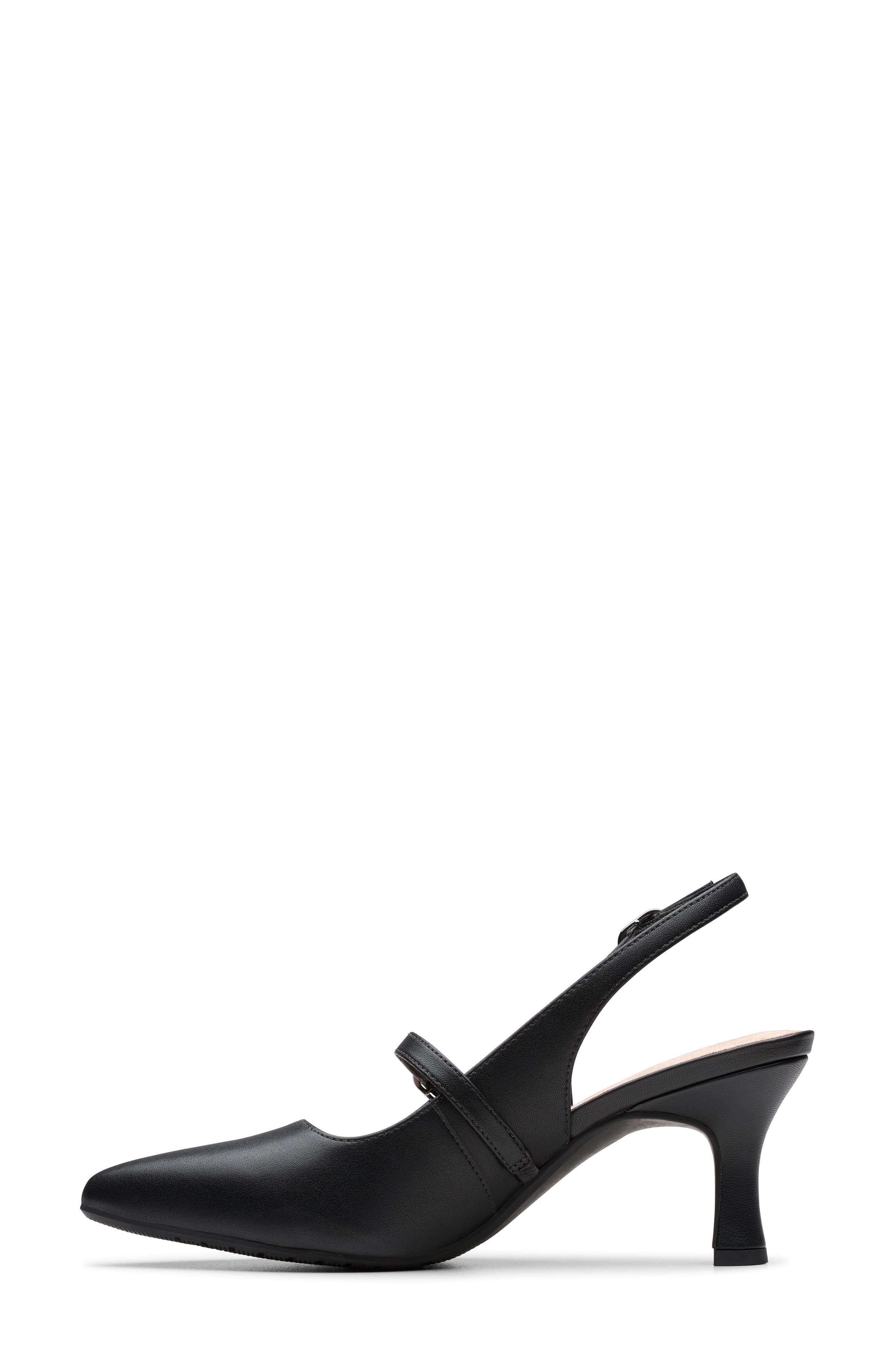 Clarks<sup>®</sup> Kataleyna Ruby Slingback Pump, Alternate, color, Black Leather