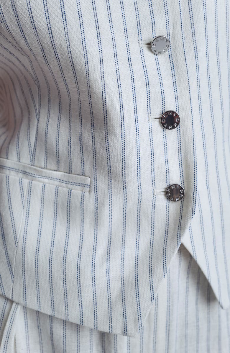 DKNY Stripe Linen Blend Vest, Alternate, color, 