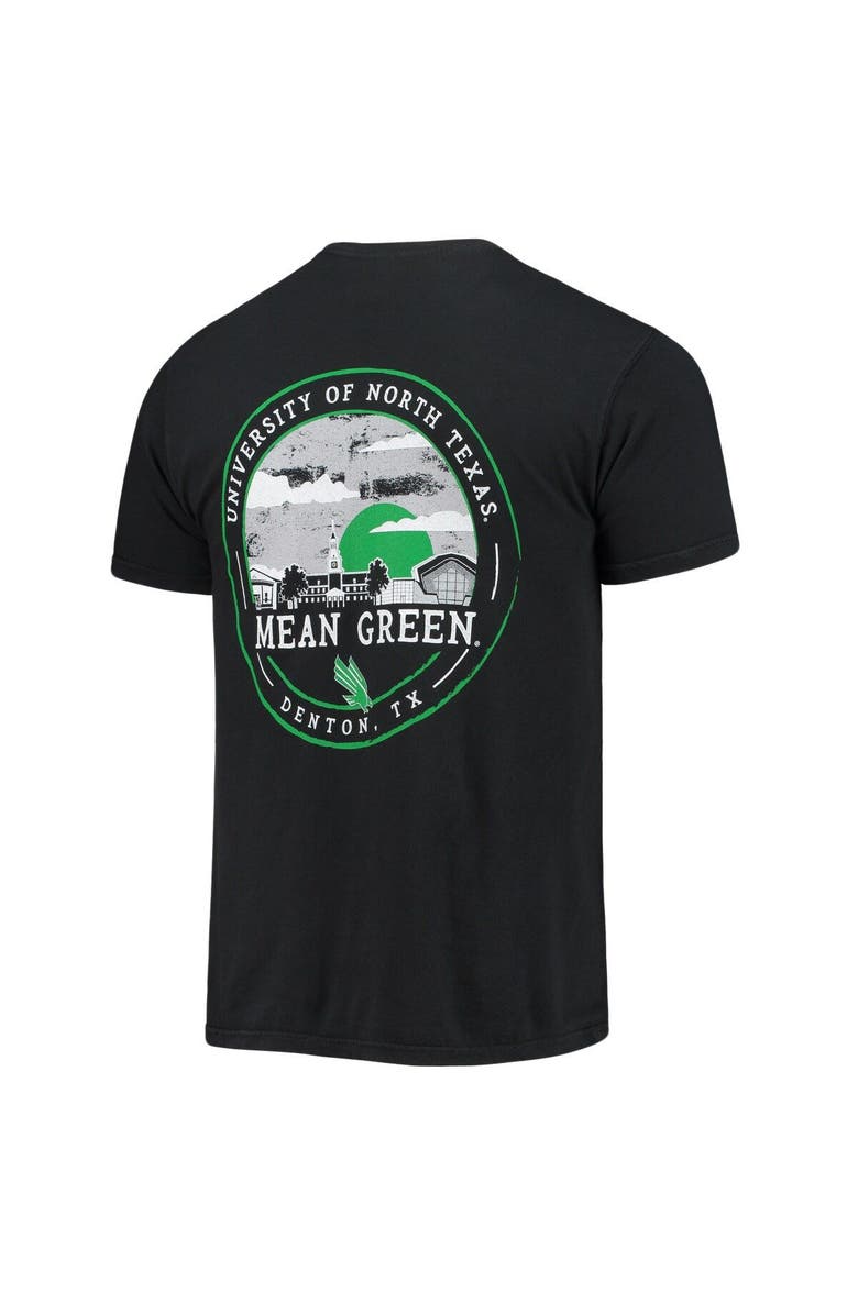 IMAGE ONE Men's Black North Texas Mean Green Circle Campus Scene T-Shirt, Alternate, color, 