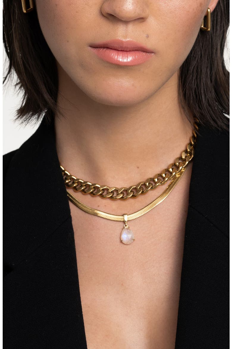 Curb Chain Necklace, Alternate, color, GOLD