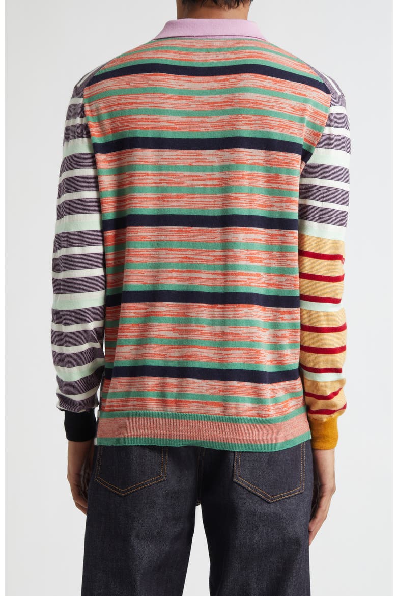 Carl Stripe One of a Kind Polo, Alternate, color, WHITE MULTI