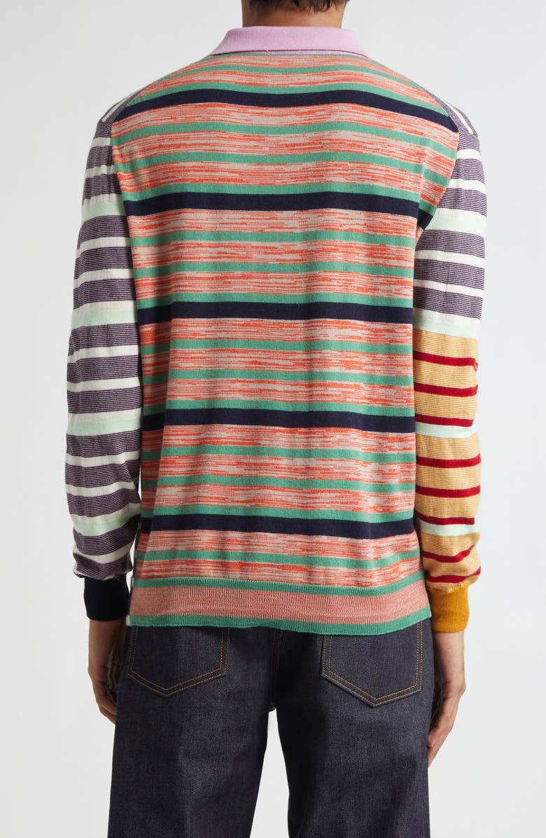 Waste Yarn Project Carl Stripe One of a Kind Polo, Alternate, color, White Multi