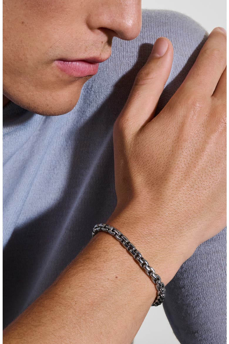 Box Chain Bracelet, 6mm, Alternate, color, DARK SILVER
