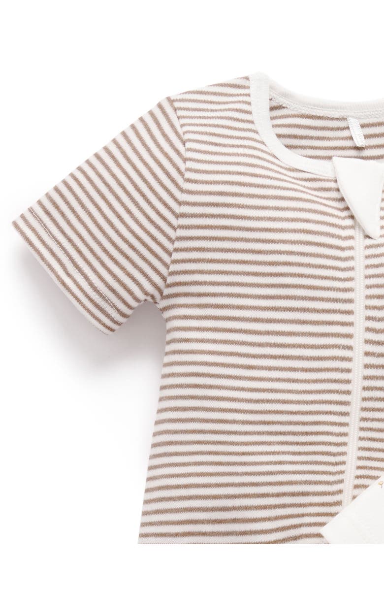 Purebaby 2 Pack Short Zip Romper, Alternate, color, Vanilla Wattle Bee Pack