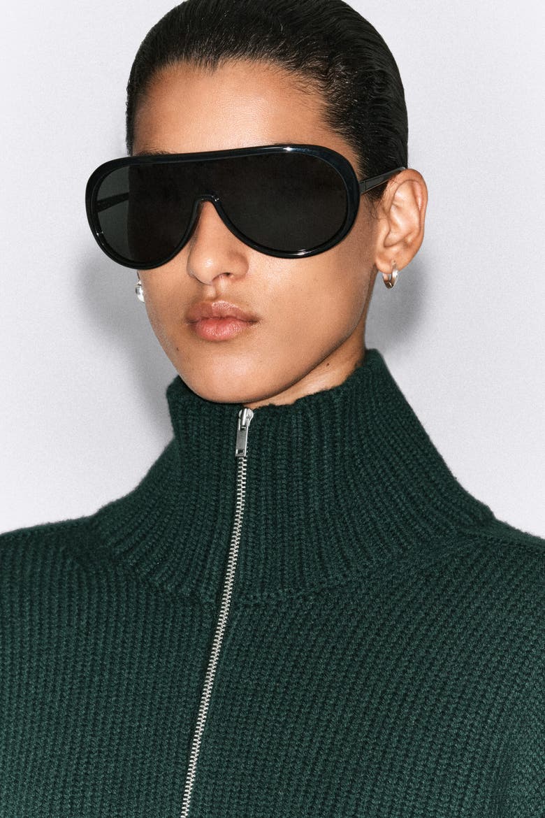 Rounded Wool Mock-Neck Zip-Up Jacket, Alternate, color, DARK GREEN