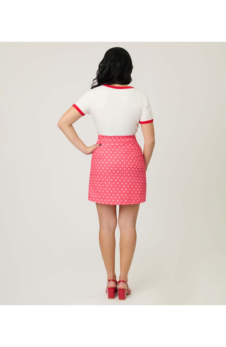 Smak Parlour Kitschy Shaped Pocket Match Game Mini Skirt, Alternate, color, Pink Polka Dot