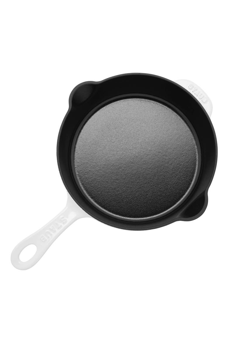 8.5-Inch Enameled Cast Iron Traditional Deep Skillet, Alternate, color, WHITE