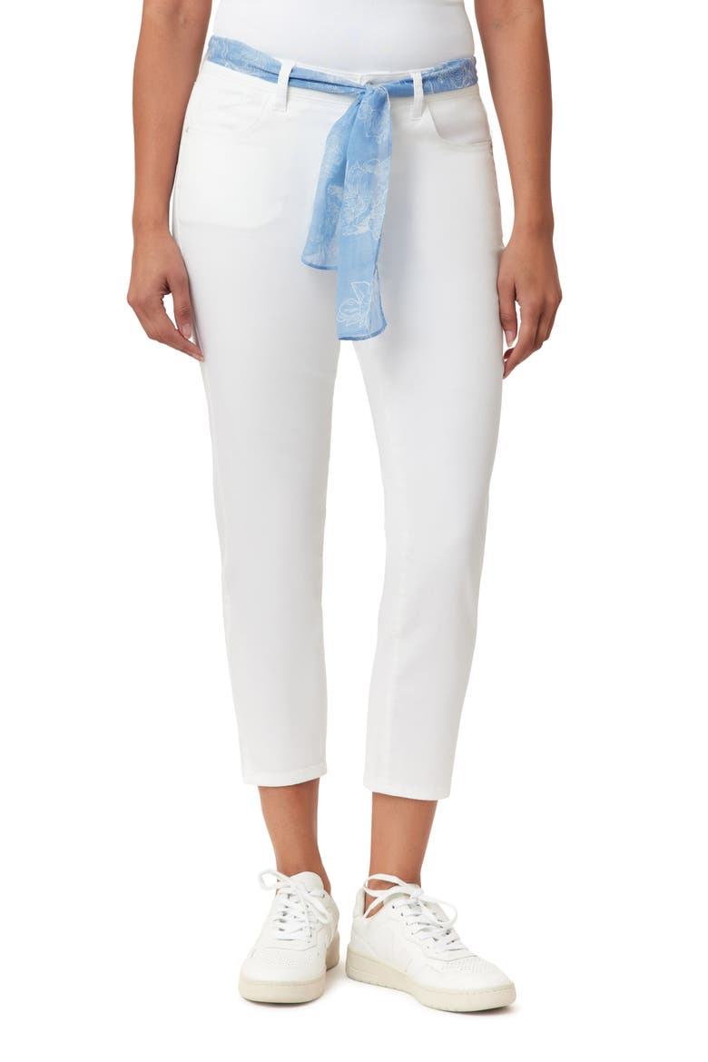 Belted Skinny Crop Jeans, Main, color, WINDERMERE WHITE FLORAL